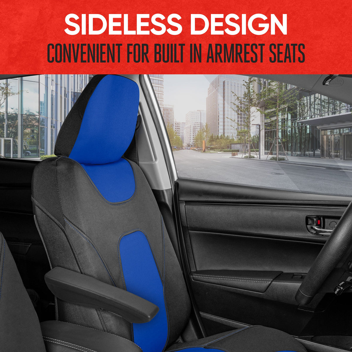 MotorTrend 2-Pack AquaShield Water-Proof Two-Tone Neoprene Front Seat Covers