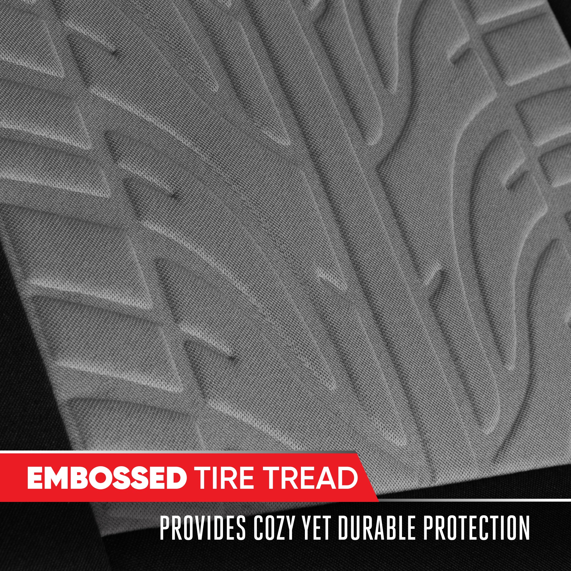 MotorTrend GrandPrix Tire Embossed Front Seat Covers and Rear Seat Covers - Gray