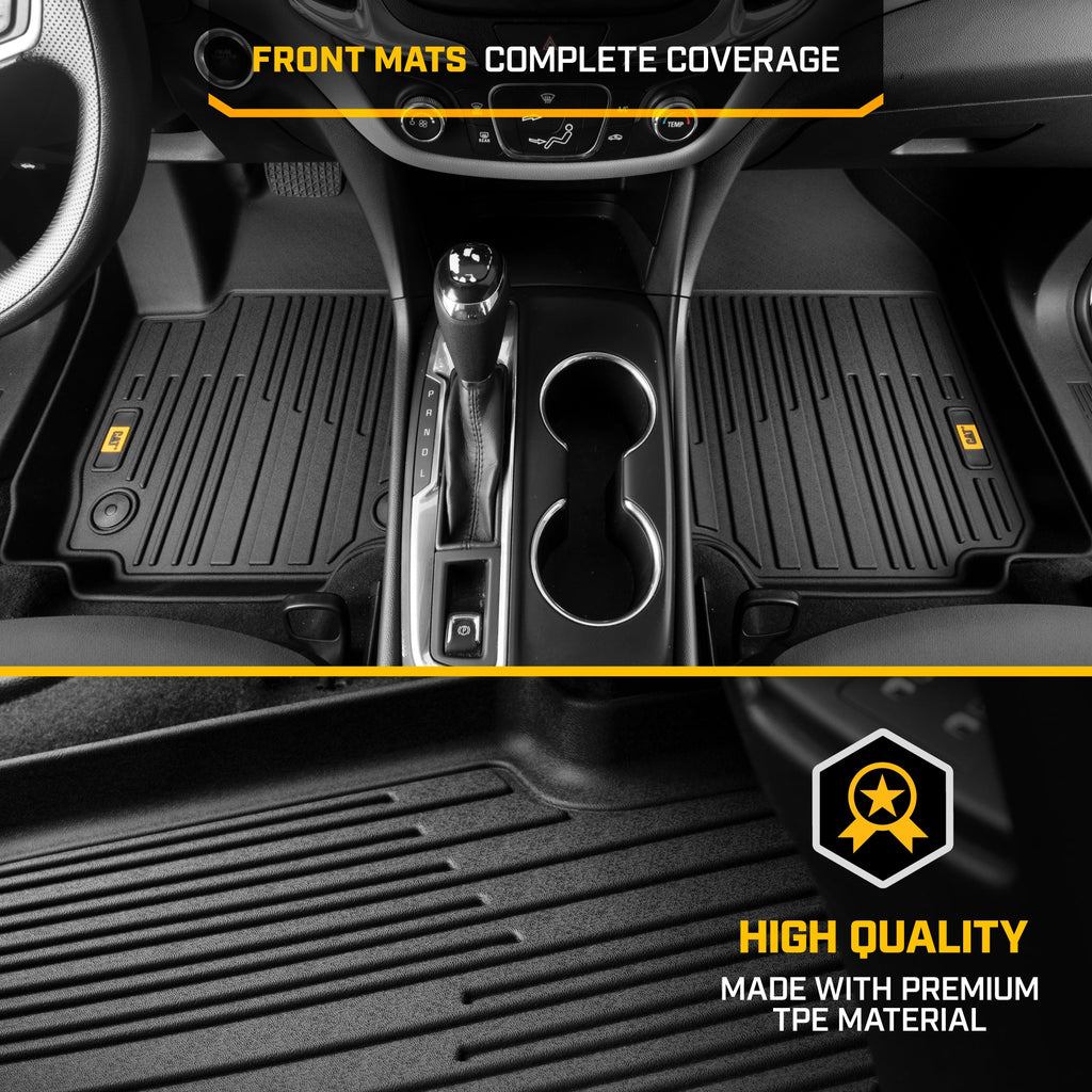 CAT® JustFit™ 3D Custom Fit Floor Mats for Chevy Equinox GMC Terrain 2019 2020 2021 2022 2023 2024 - Heavy Duty Floor Liner Protection Laser Measured, Chevy Equinox Accessories, GMC Terrain Accessories Car Liner