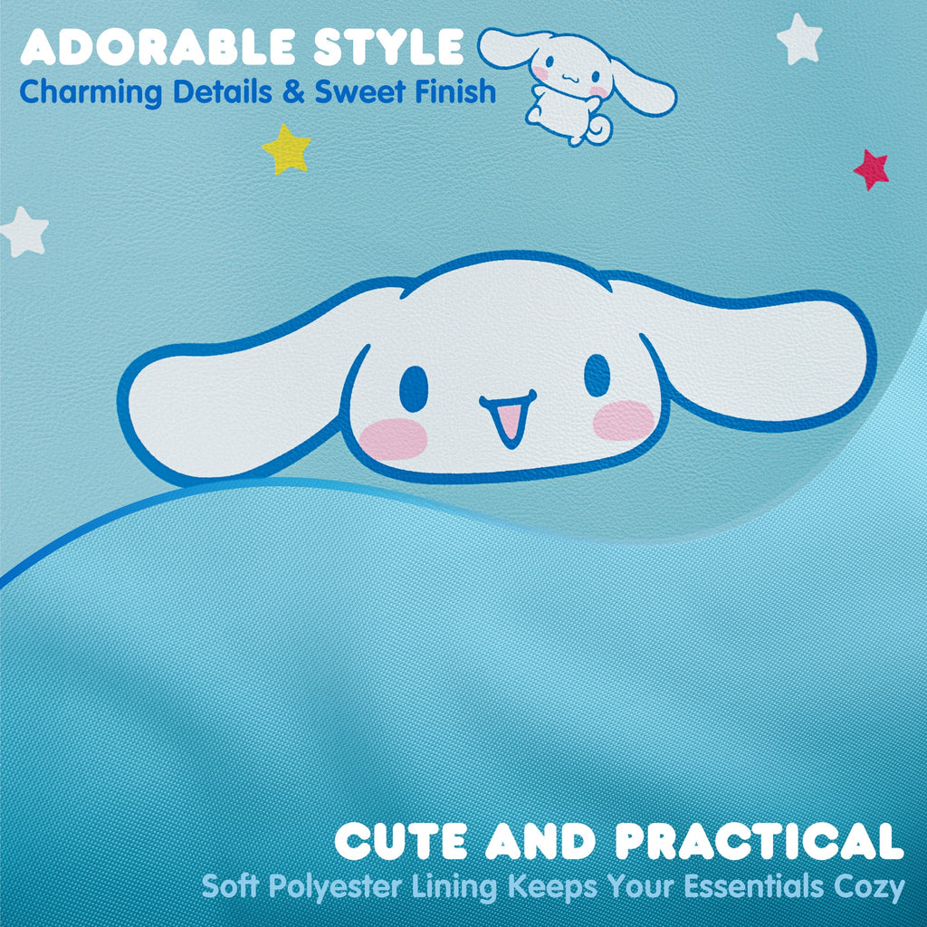 Sanrio Cinnamoroll Car Trunk Organizer and Storage Bin - Collapsible Compartment, Heavy Duty, Fold Up for Easy Storage, Automotive Seat Cargo for Groceries Tools - 12.5L x 12.5W x 9H