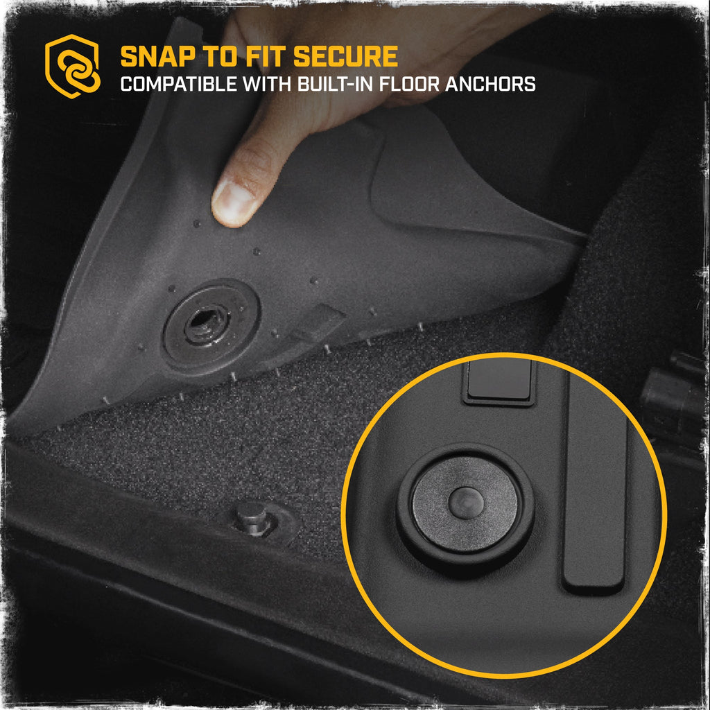 Cat® JustFit™ 3D Floor Mats for Jeep Gladiator (JL) 2020-2026, All Weather Custom Fit Jeep Gladiator Floor Liners with Extended Coverage Design, Jeep Gladiator Car Floor Mats (Full Set Front & Rear)