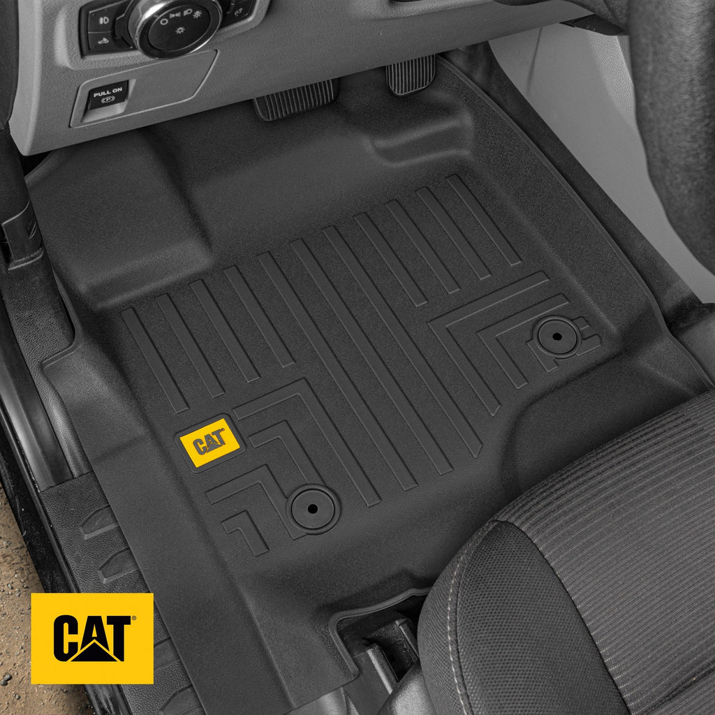 CAT 3-Piece Contour Custom Fit Front Floor Liners and Rear Trunk/Cargo Liner for Ford F-150 SuperCrew Cab (2015 - 2022)