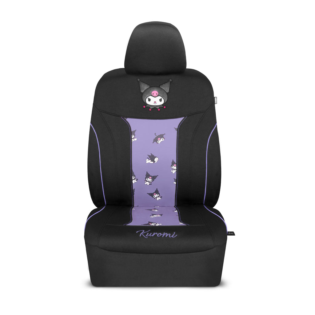 Hello Kitty Kuromi Car Seat Cover - Cute Black and Purple Front Seat Cover with Lavender Accents, Durable and Comfortable Polyester, Car Accessories Hello Kitty Accessories 1pc