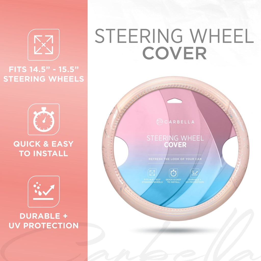 Carbella Holo Crackle Steering Wheel Cover (Fits 14.5" - 15.5")