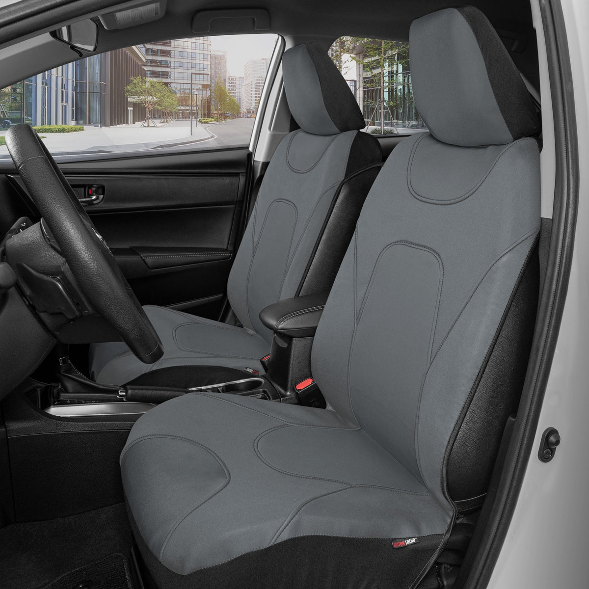 MotorTrend 2-Pack AquaShield Water-Proof Two-Tone Neoprene Front Seat Covers