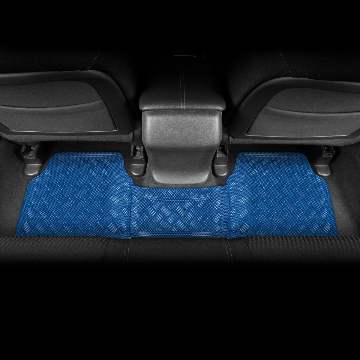 BDK 3-Piece Translucent Metallic-Look Front Floor Mat and Rear Floor Mat - Heavy Duty, All Weather