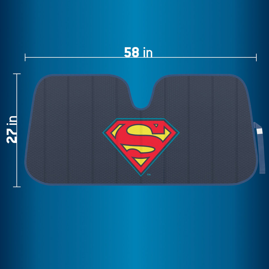 Warner Bros DC Comics Superman Logo Front Windshield Sunshade (58" x 27")