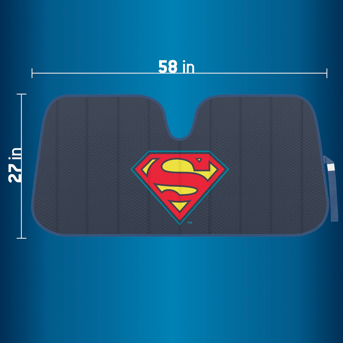 Warner Bros DC Comics Superman Logo Front Windshield Sunshade (58" x 27")