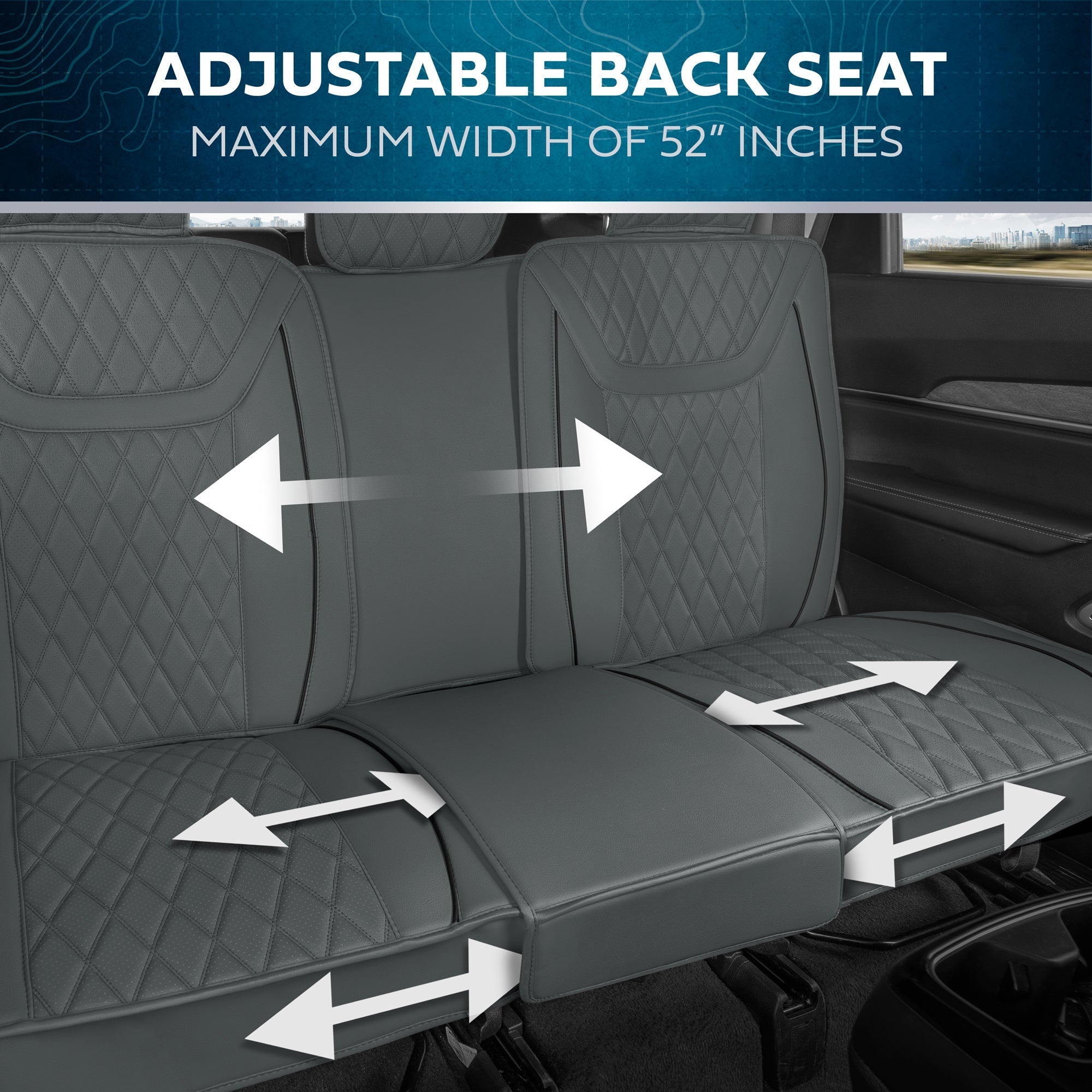 MotorBox 11-Piece Ranch Edition Premium Faux Leather Diamond Stitched Cushion Front Seat Covers and Rear Seat Covers
