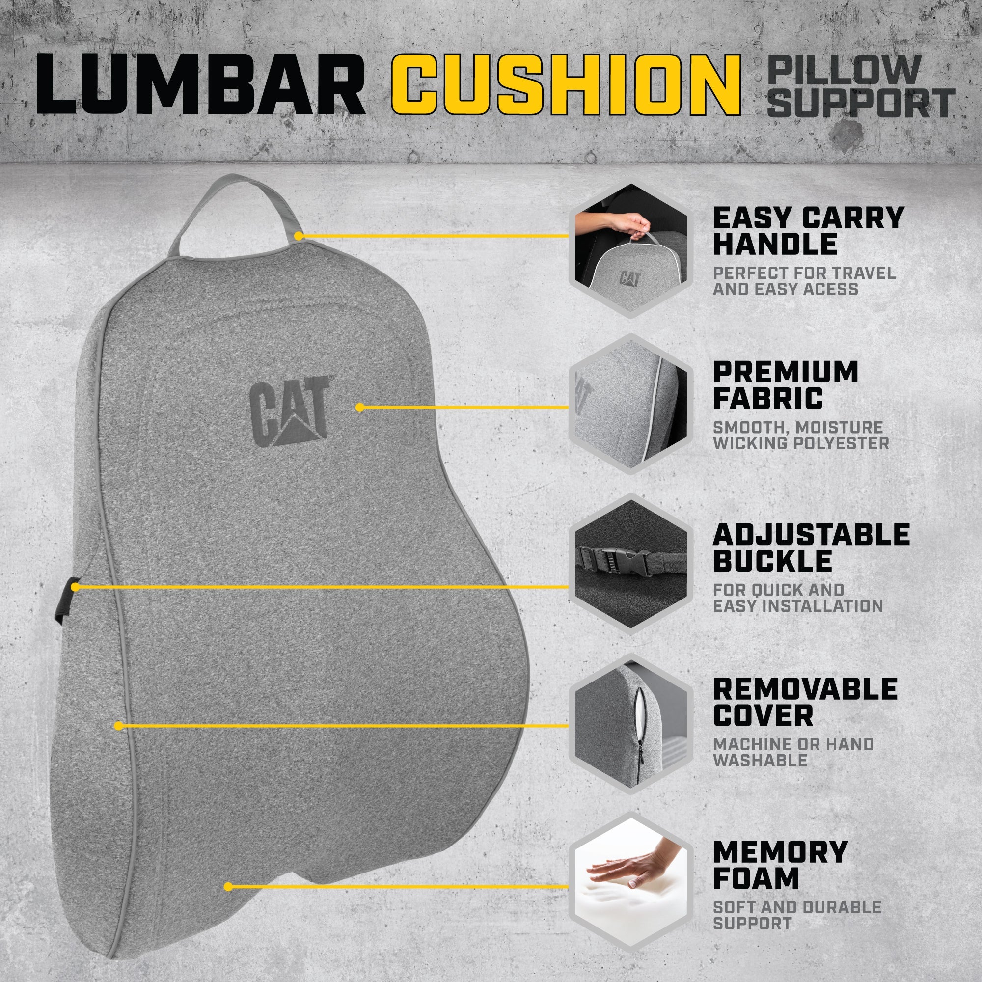 CAT Ergonomic Big Lumbar Support Cushion