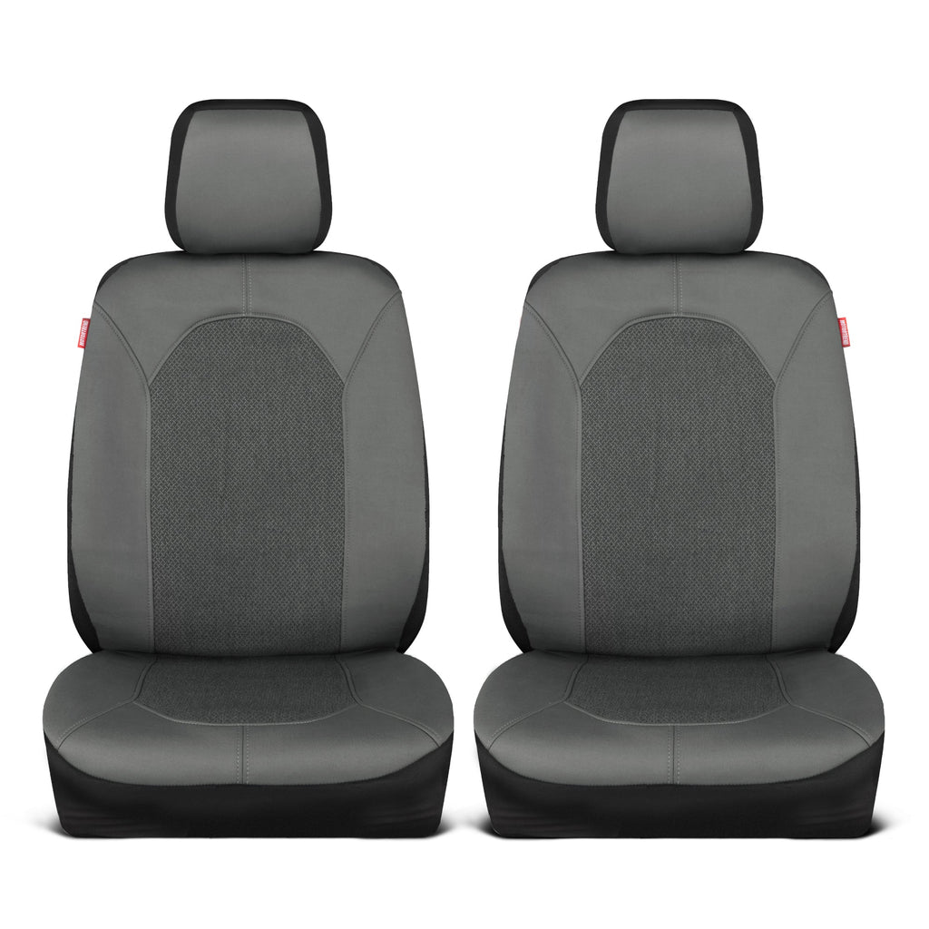 Motor Trend Charcoal Gray Car Seat Covers Set - 2 Front Seats – Spill-Proof Neoprene CarSeat Cover Protector for Cars – Automotive Interior Car Accessories for SUV & Small Trucks – Semi Universal Fit