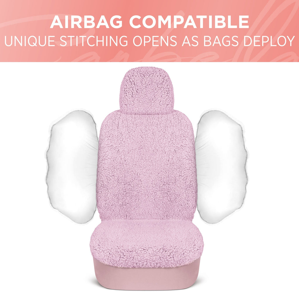 Carbella 2-Pack Plush Sherpa Fleece Front Seat Covers
