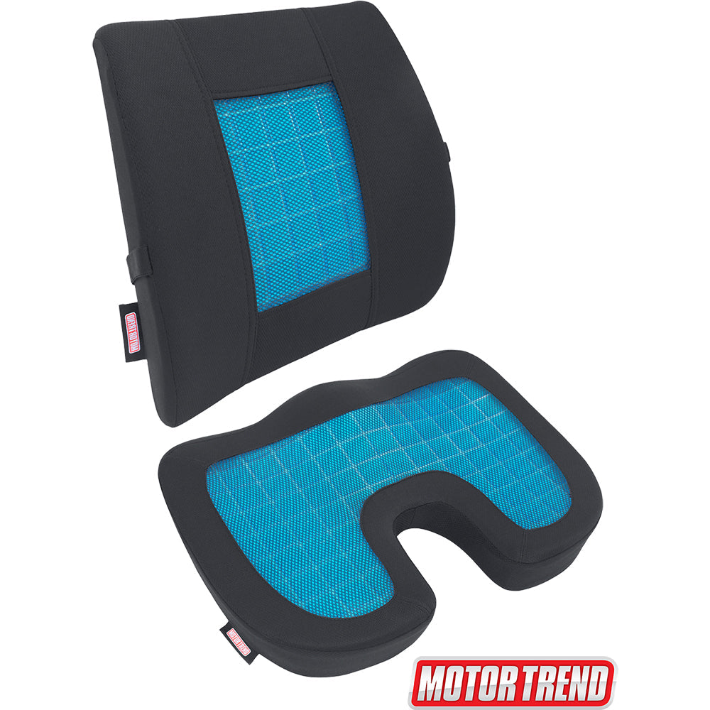 Motor Trend Cooling Car Lumbar Support Cushion - Made with Memory Foam for Maximum Coccyx Comfort & Back Tailbone Pain Relief, Ideal for Car and Office Chairs (MTCG-100)