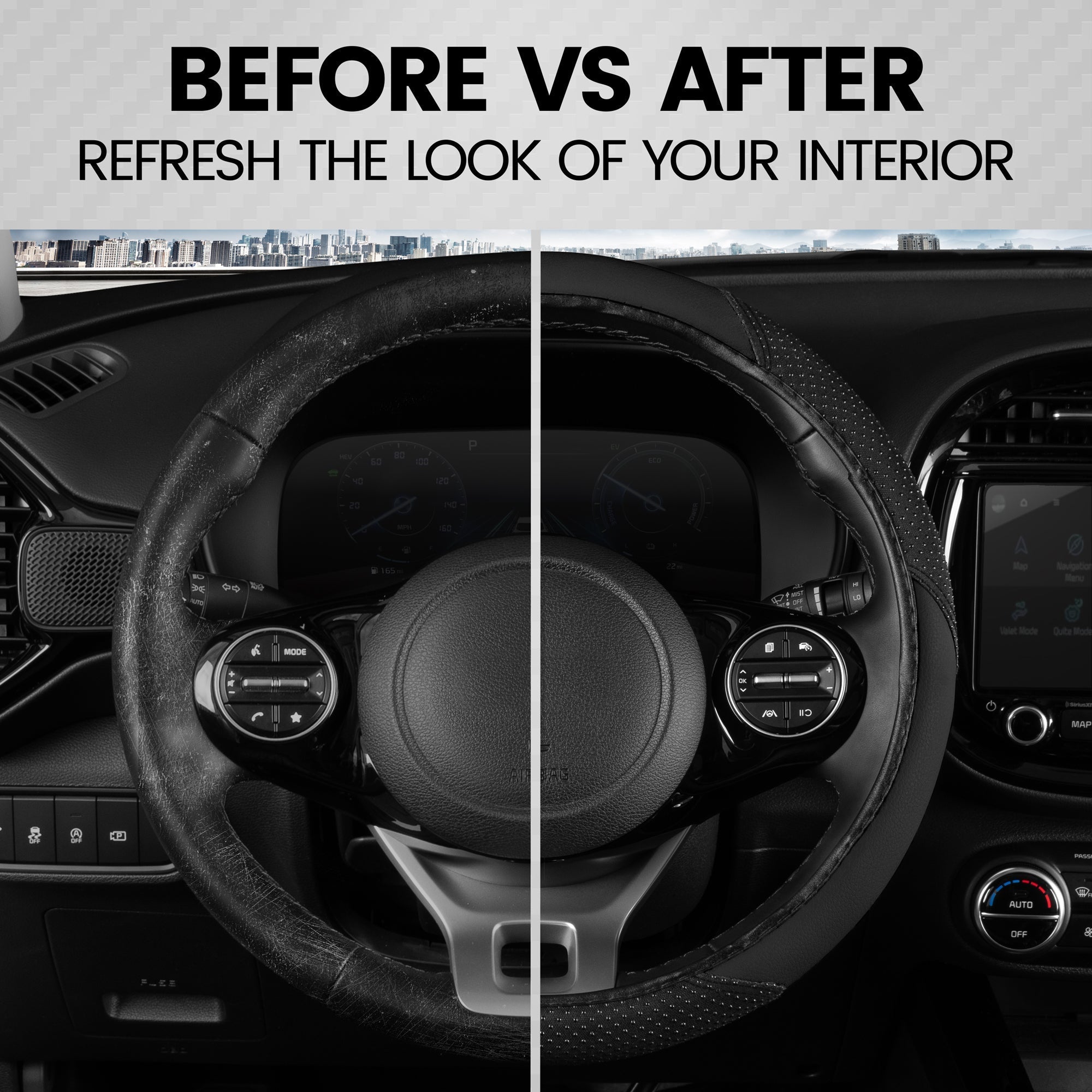 BDK SootheGrip MassageTouch Steering Wheel Cover (Fits 14.5" - 15.5")