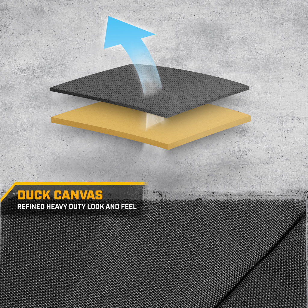 CAT Gray Rear Seat Cover for Trucks, Cars & SUVs - Heavy-Duty Oxford Canvas - 60/40 Split Bench Protector - Durable Back Seat Cover for Work Trucks, Pets, Travel - Car & Truck Interior Accessory
