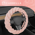 Carbella Twisted Plush Fur Steering Wheel Cover (Fits 14.5" - 15.5") - Pink