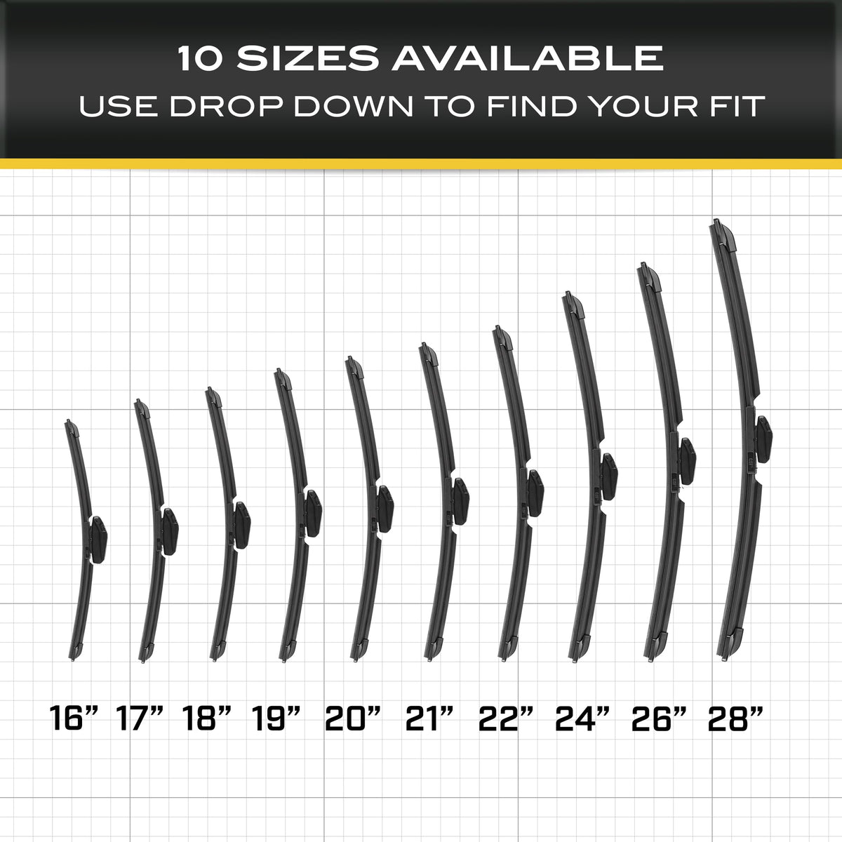 CAT C2.0 Heavy Duty Beam Windshield Wiper Blades for Cars, Trucks, SUVs, and Vans - All Seasons, Streak-Free, Silent