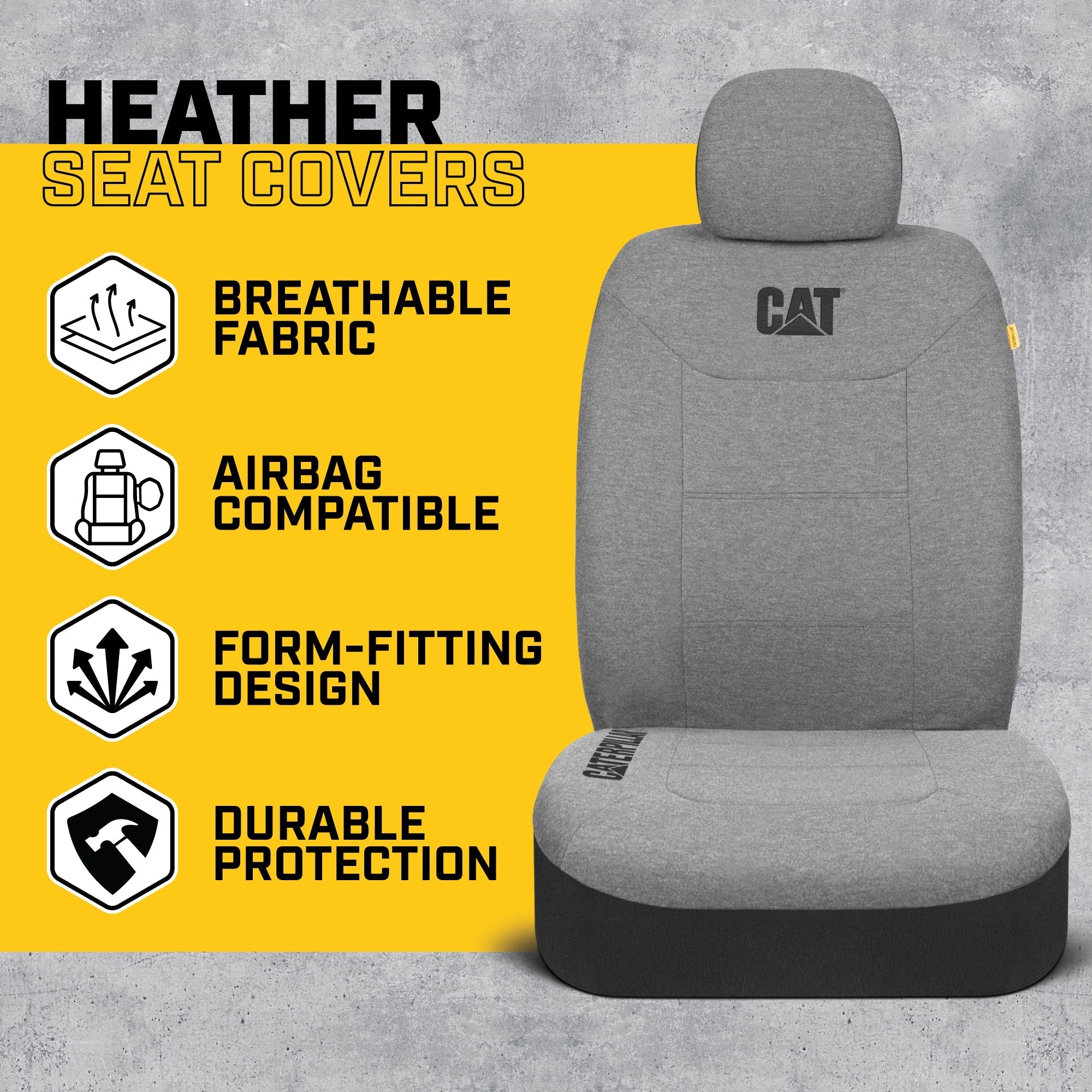 CAT 2-Pack CozyBlend JerseyHeather Front Seat Covers