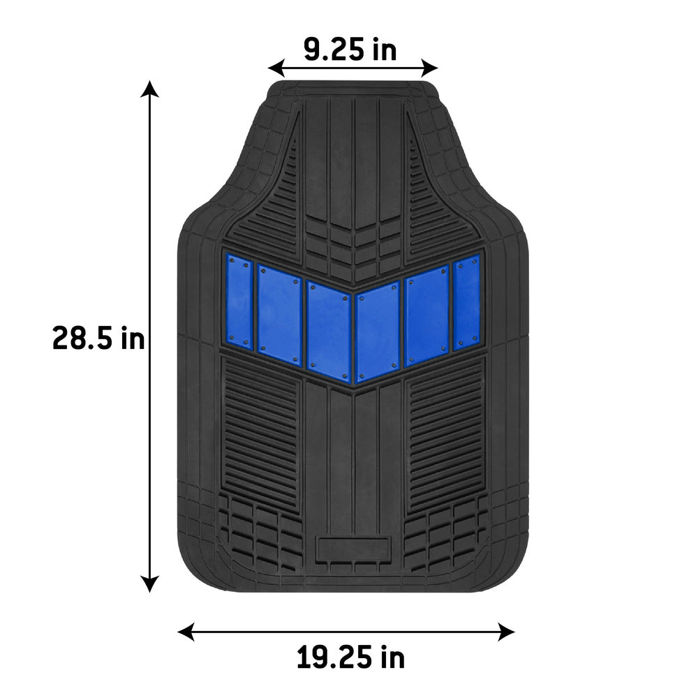 MotorTrend 4-Piece DualFlex Deep Drainage Channels Front Floor Mats and Rear Front Floor Mats - Heavy Duty, All Weather, Trim to Fit