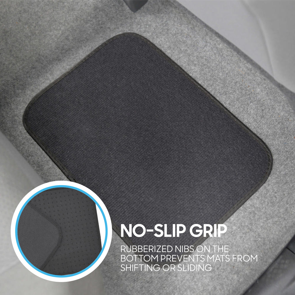 BDK 4-Piece Premium Carpet Non-Slip Heel Pad Front Floor Mats and Rear Floor Mats