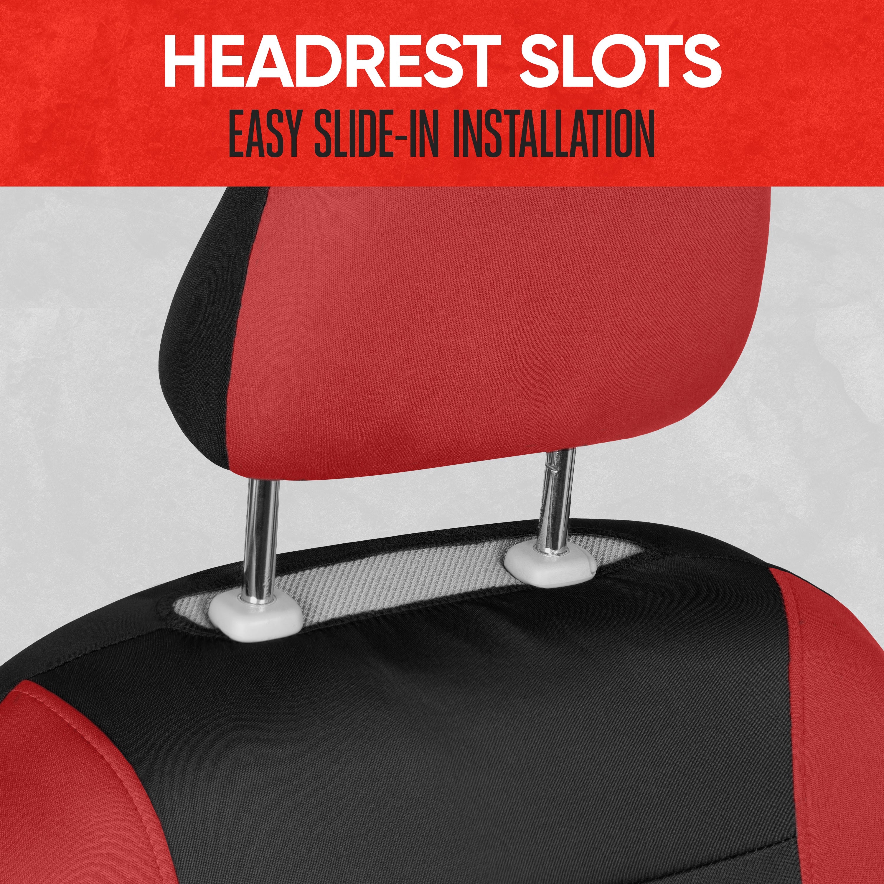 Motor Trend Red Cloth Car Seat Covers for Front Seats - Premium Automotive Bucket Seat Covers, Made for Vehicles with Removable Headrests, Interior Covers for Car Truck Van SUV