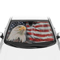 BDK USA Eagle American Flag Front Windshield Sunshade (58" x 28")