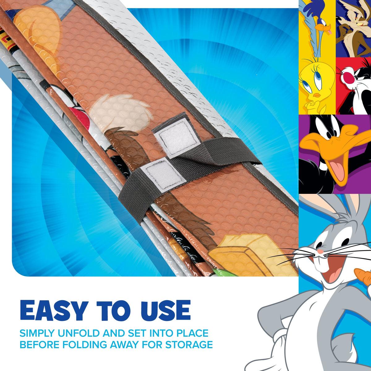 Warner Bros Looney Tunes Bugs Bunny & Friends Front Windshield Sunshade (58" x 27")