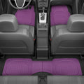 Carbella 3-Piece FlexTough Deep Dish Rubber Front Floor Mats and Rear Floor Mats - Heavy Duty, All Weather, Trim to Fit - Purple