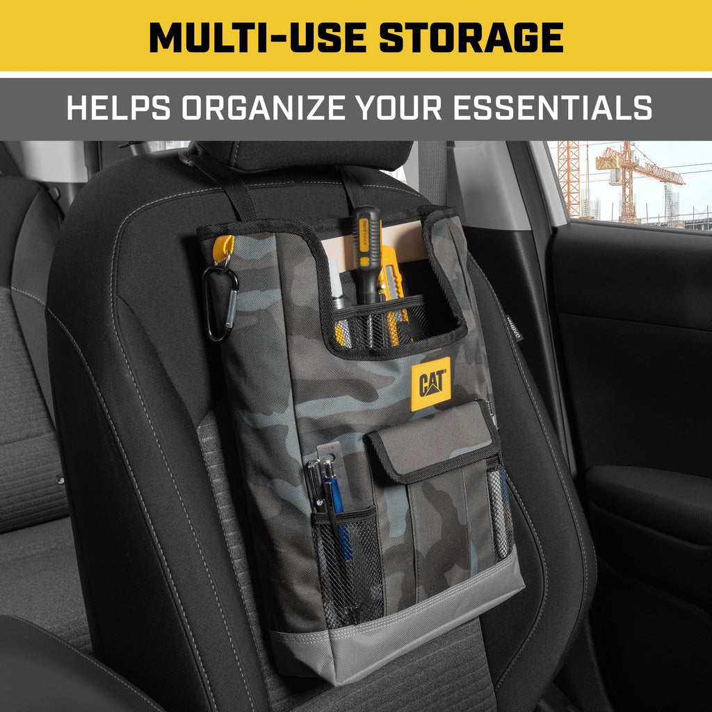 CAT Vehicle Front Seat Organizer Storage with Adjustable Straps (16" x 12")
