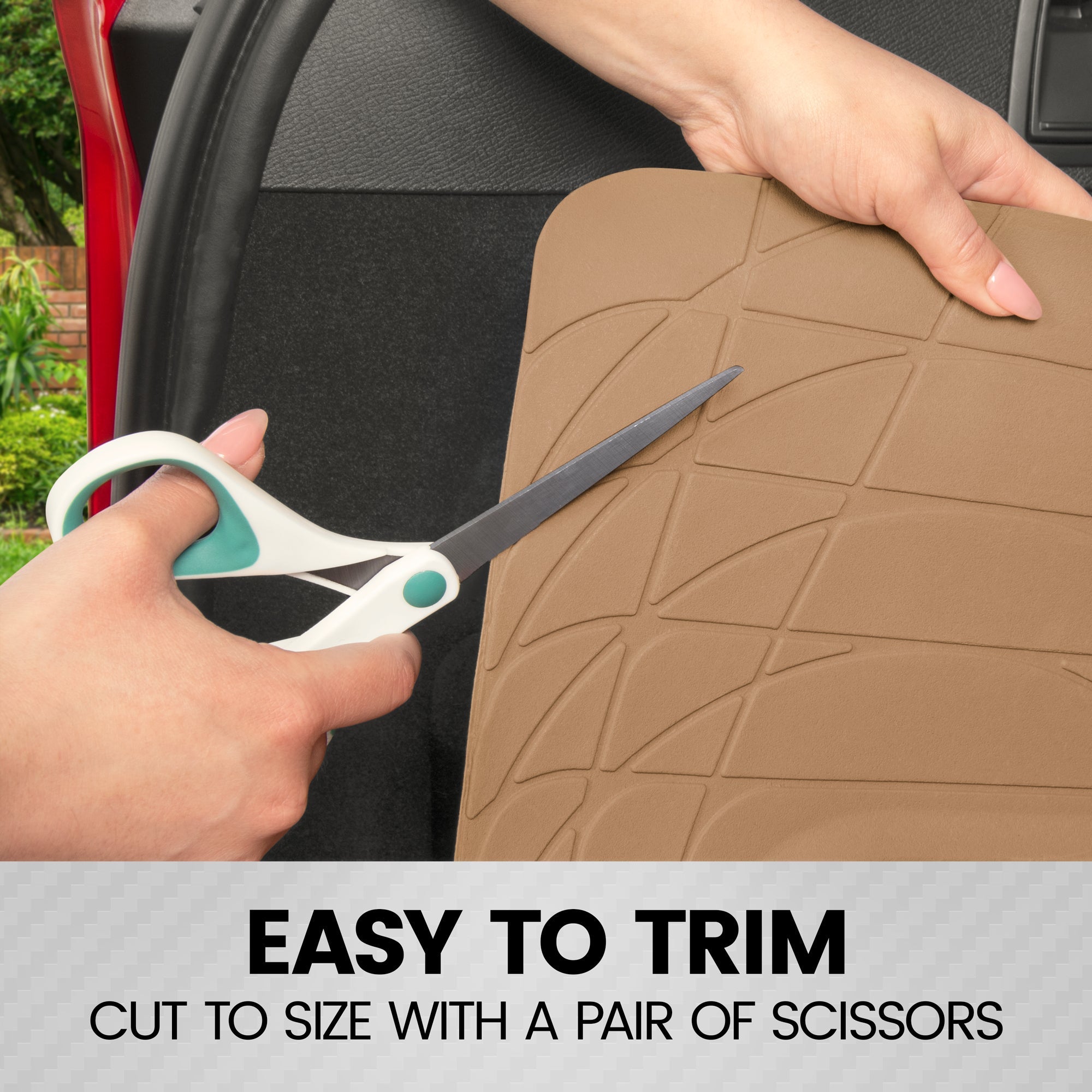 BDK Trunk/Cargo Rubber Liner - Heavy Duty, All Weather, Trim to Fit (53.8" x 43.2")