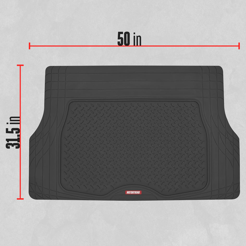 MotorTrend Utility Trunk/Cargo Liner Mat - Heavy Duty, All Weather, Trim to Fit