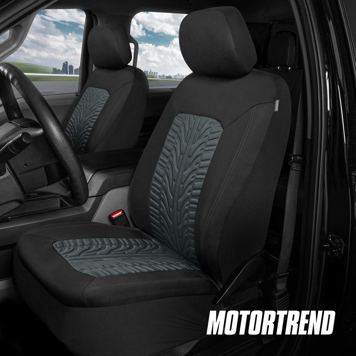 MotorTrend 2-Pack Grand Prix Tire Tread Front Seat Covers