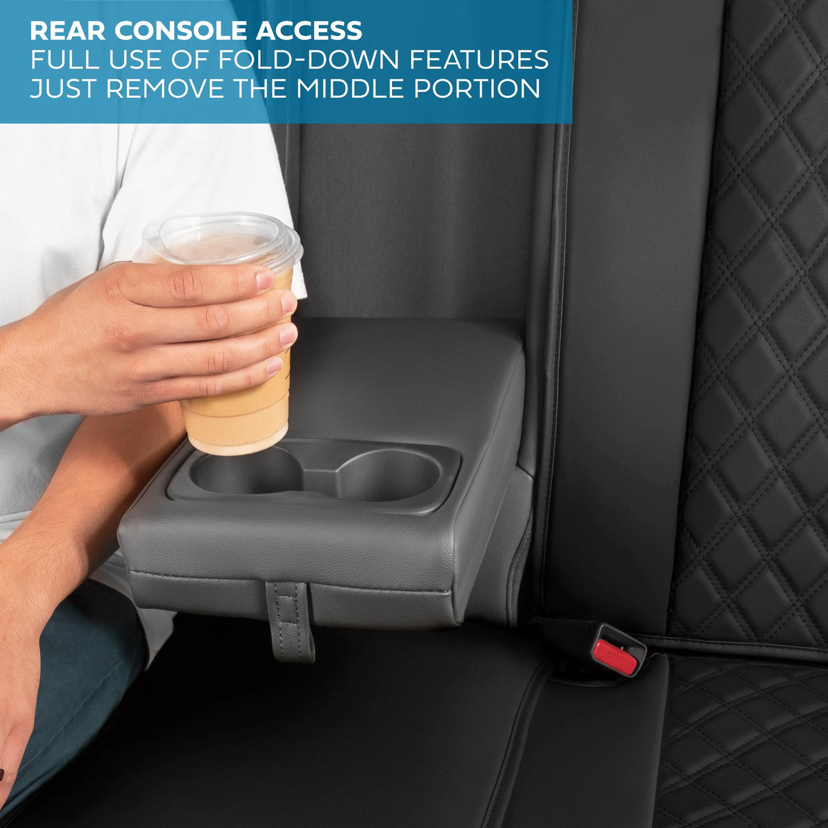MotorBox Premium Napa Leather Rear Seat Cover - Semi Universal Fit for Most Cars, Truck & SUV - Black Back Seat Protector - Anti-Slip, Durable Bench Cover - Easy Install, Luxury Car Interior Upgrade