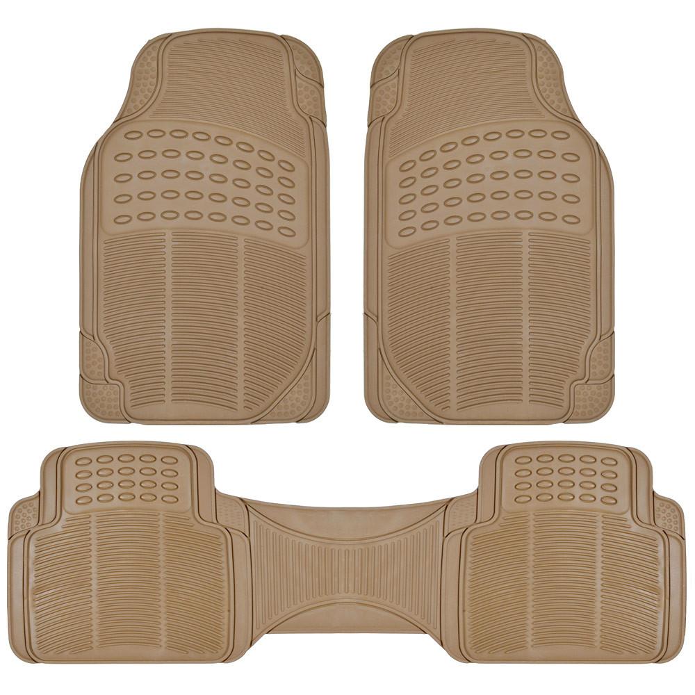BDK 3-Piece ProLiner Front Floor Mats and Rear Floor Mats - Heavy Duty, All Weather, Trim to Fit