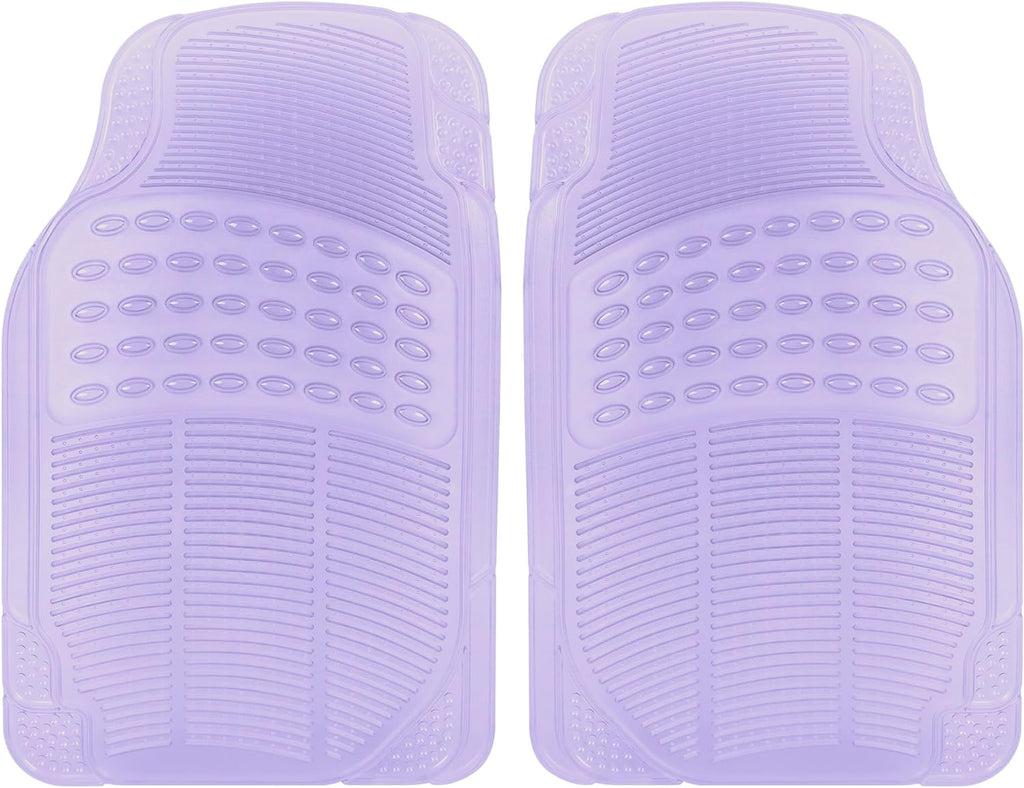 Carbella 2-Piece Cushioned Grip Pad Front Floor Mats - Heavy Duty, All Weather, Trim to Fit