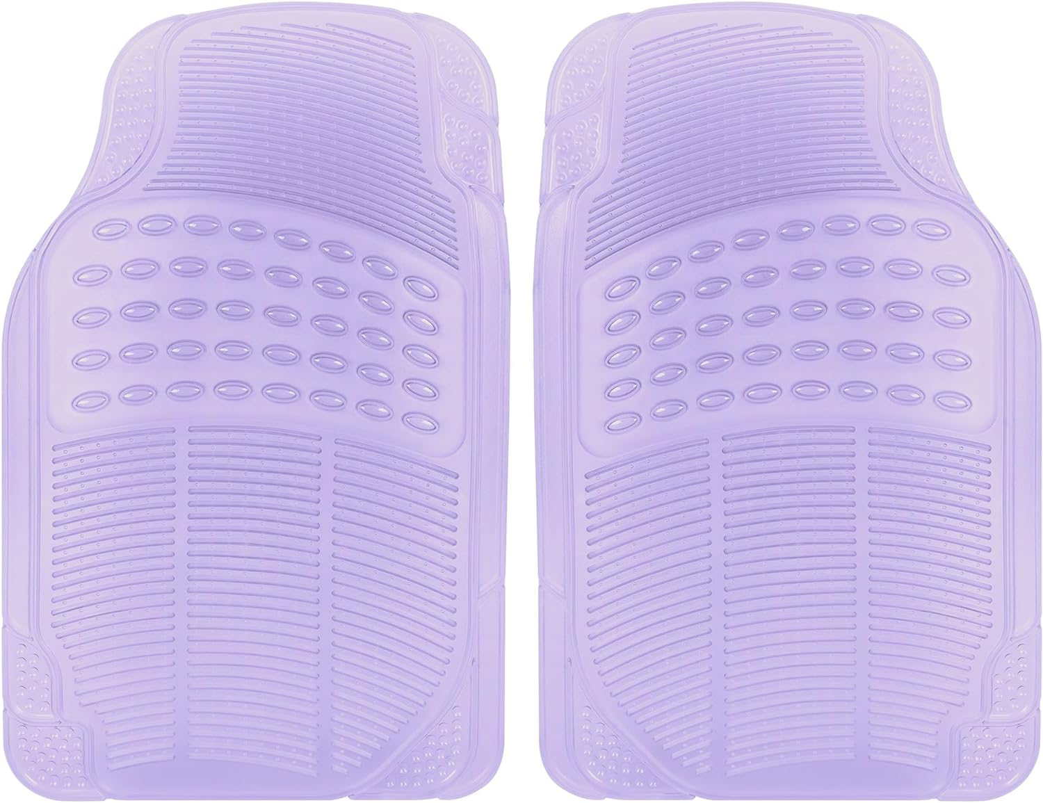 Carbella 2-Piece Cushioned Grip Pad Front Floor Mats - Heavy Duty, All Weather, Trim to Fit