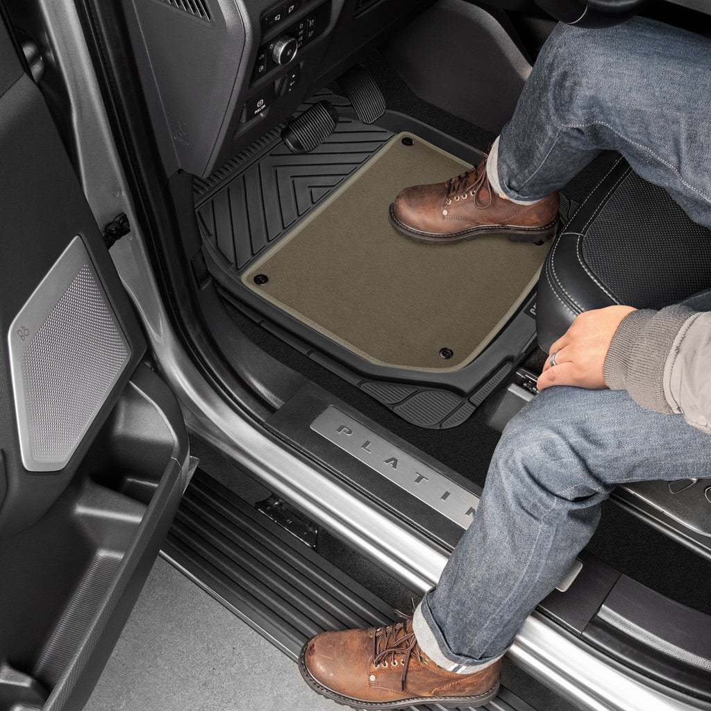 CAT 4-Piece Detachable Carpet Deep Dish Front Floor Mats and Rear Floor Mats - Heavy Duty, All Weather, Trim to Fit