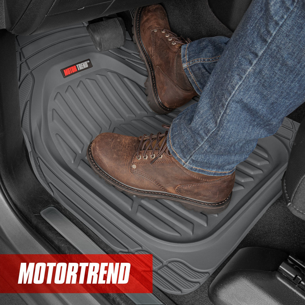 MotorTrend 4-Piece FlexTough Tortoise Front Floor Mats and Rear Floor Mats