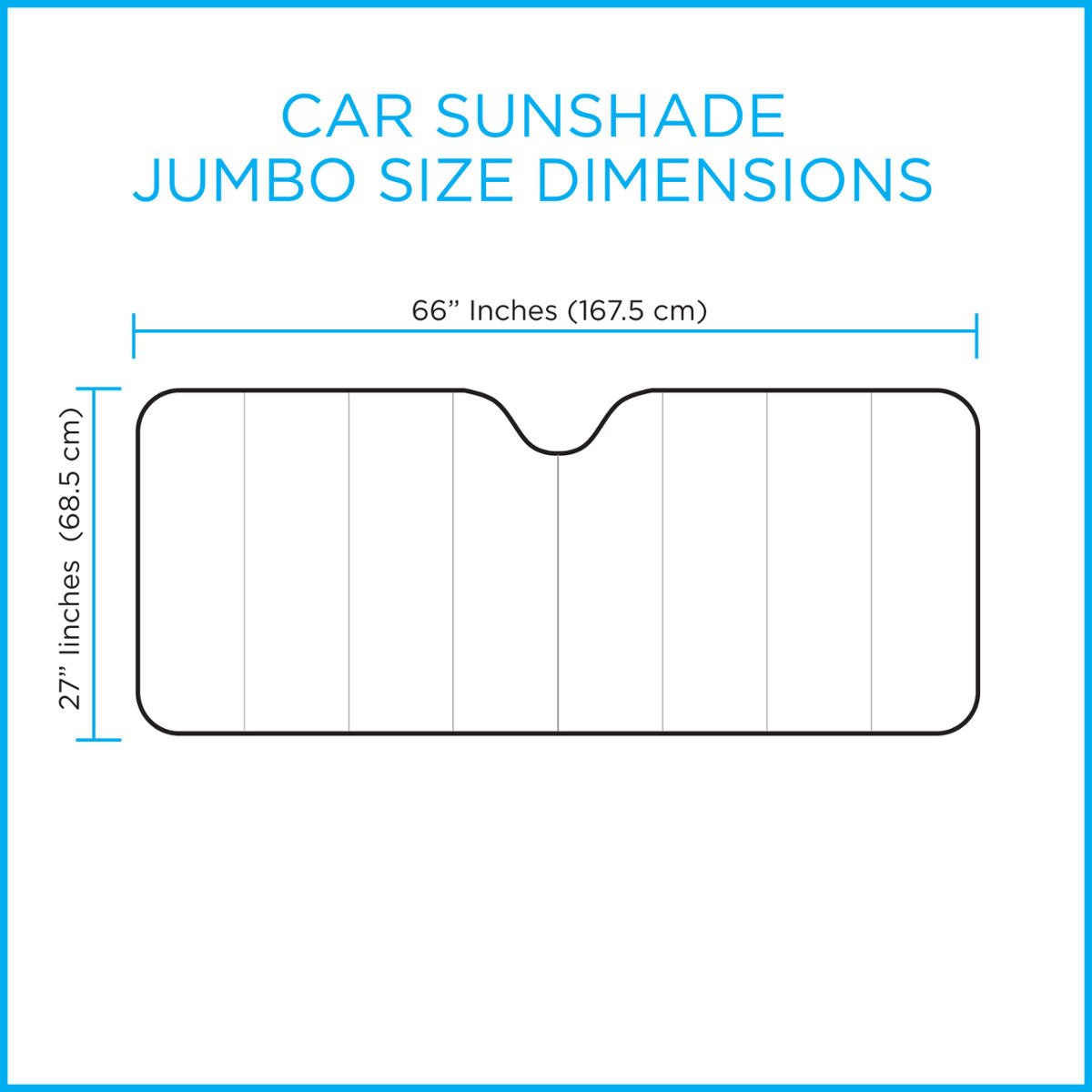 BDK Single Bubble Vehicle Sunshade for Cars, SUVS, Trucks, Vans XXXL (66" x 24")