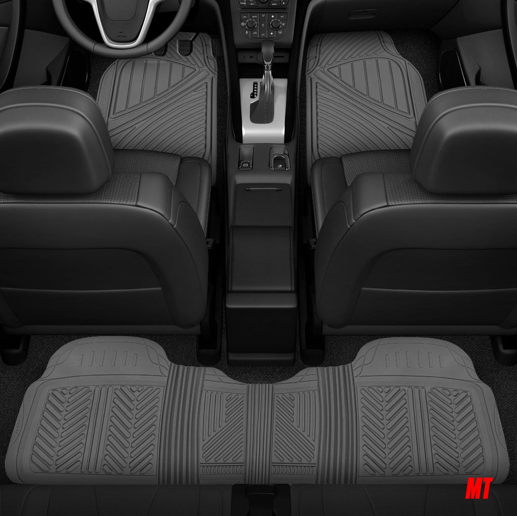 MotorTrend 4-Piece 3-Rows Extra-High Ridgeline Front Floor Mats, Middle Floor Mat, and Rear Floor Mat