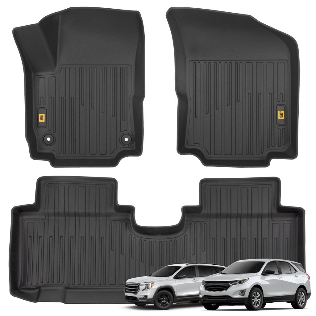 CAT® JustFit™ 3D Custom Fit Floor Mats for Chevy Equinox GMC Terrain 2019 2020 2021 2022 2023 2024 - Heavy Duty Floor Liner Protection Laser Measured, Chevy Equinox Accessories, GMC Terrain Accessories Car Liner