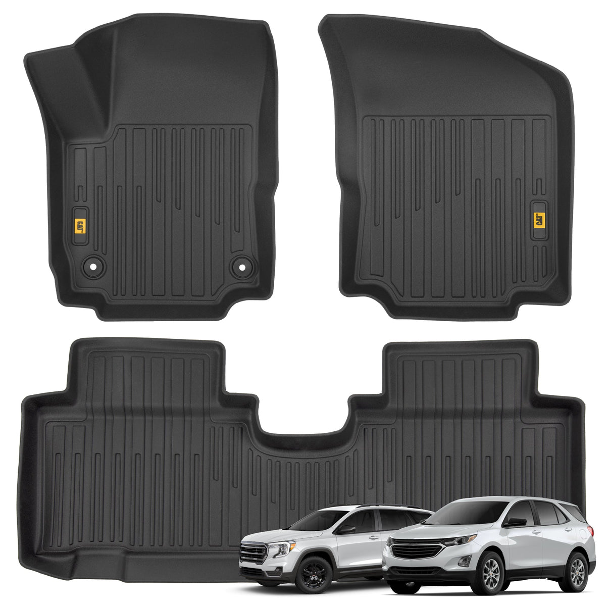CAT® JustFit™ 3D Custom Fit Floor Mats for Chevy Equinox GMC Terrain 2019 2020 2021 2022 2023 2024 - Heavy Duty Floor Liner Protection Laser Measured, Chevy Equinox Accessories, GMC Terrain Accessories Car Liner