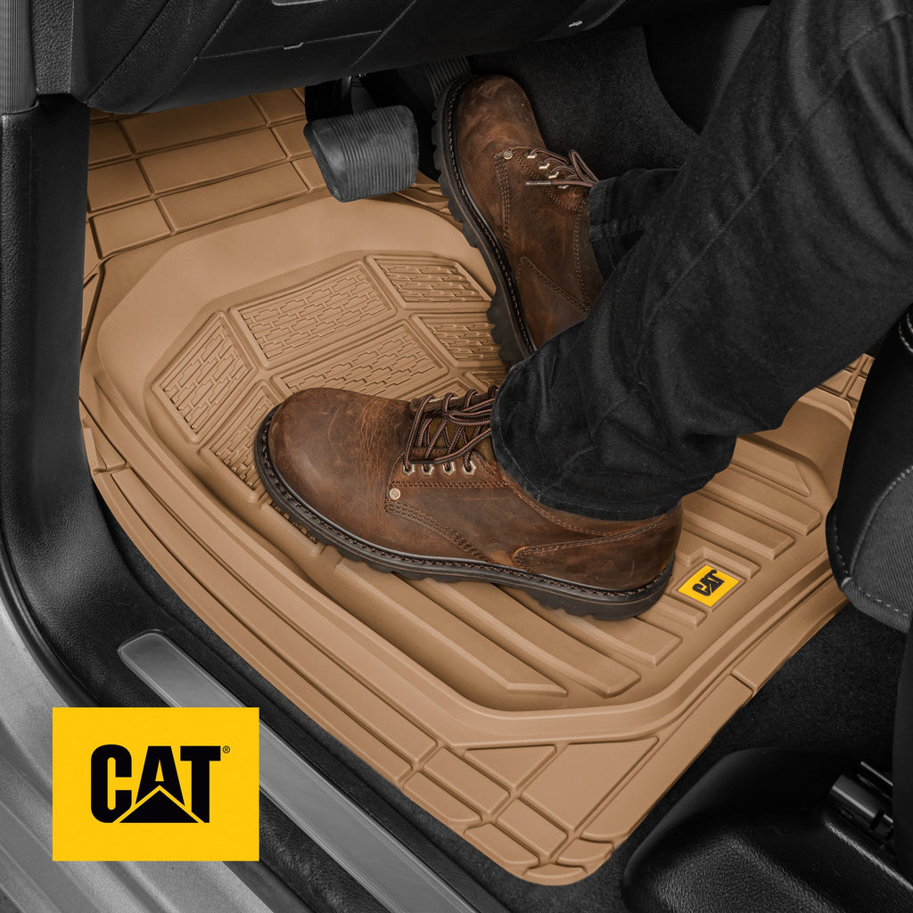 CAT 3-Piece Deep Dish Front Floor Mats and Rear Floor Mats - Heavy Duty, All Weather, Trim to Fit