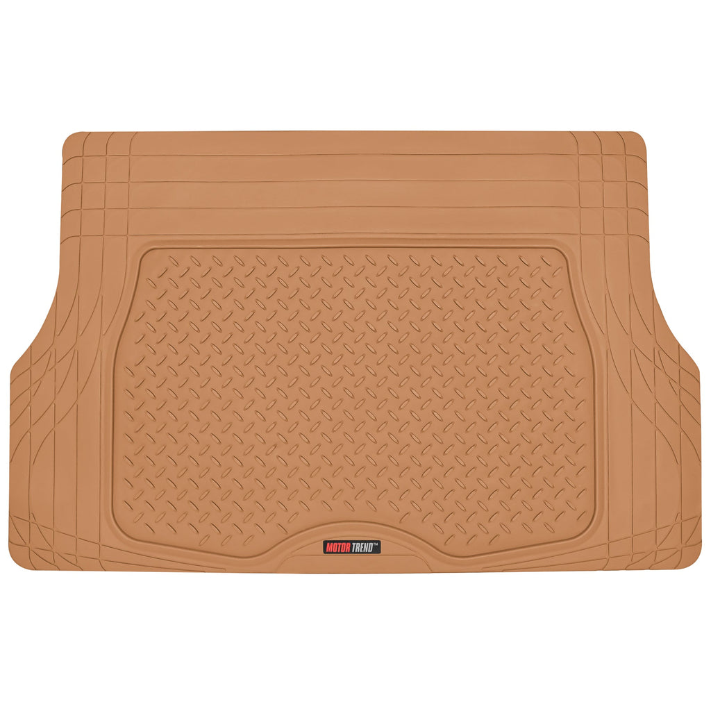 MotorTrend 4-Piece FlexTough Deep Dish Front Floor Mats, Rear Floor Mat, and Trunk/Cargo Mat - Heavy Duty, All Weather, Trim to Fit