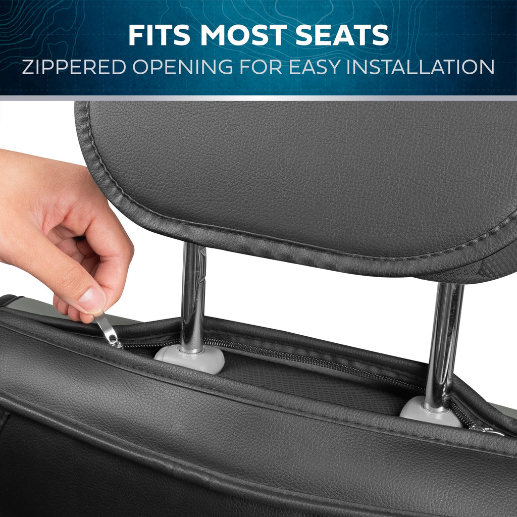 MotorBox 2-Pack Classic Edition Premium Faux Leather Perforated Cushion Front Seat Covers