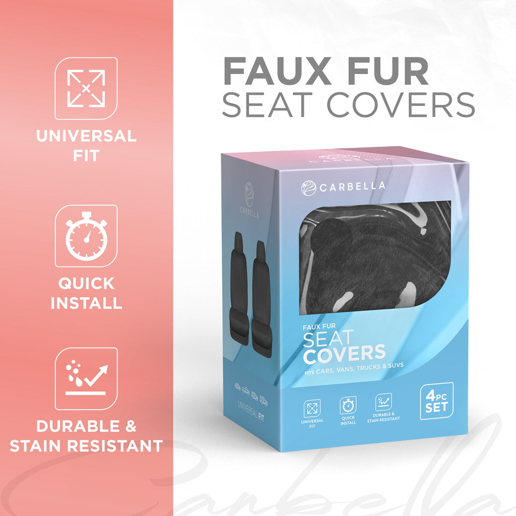 Carbella 2-Pack Plush Fleece Front Seat Covers