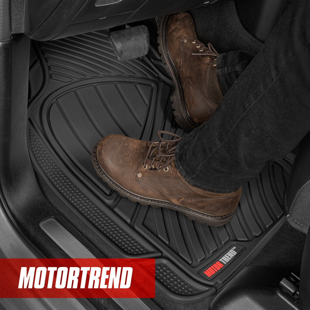 MotorTrend 4-Piece 3-Rows Extra-High Ridgeline Front Floor Mats, Middle Floor Mat, and Rear Floor Mat