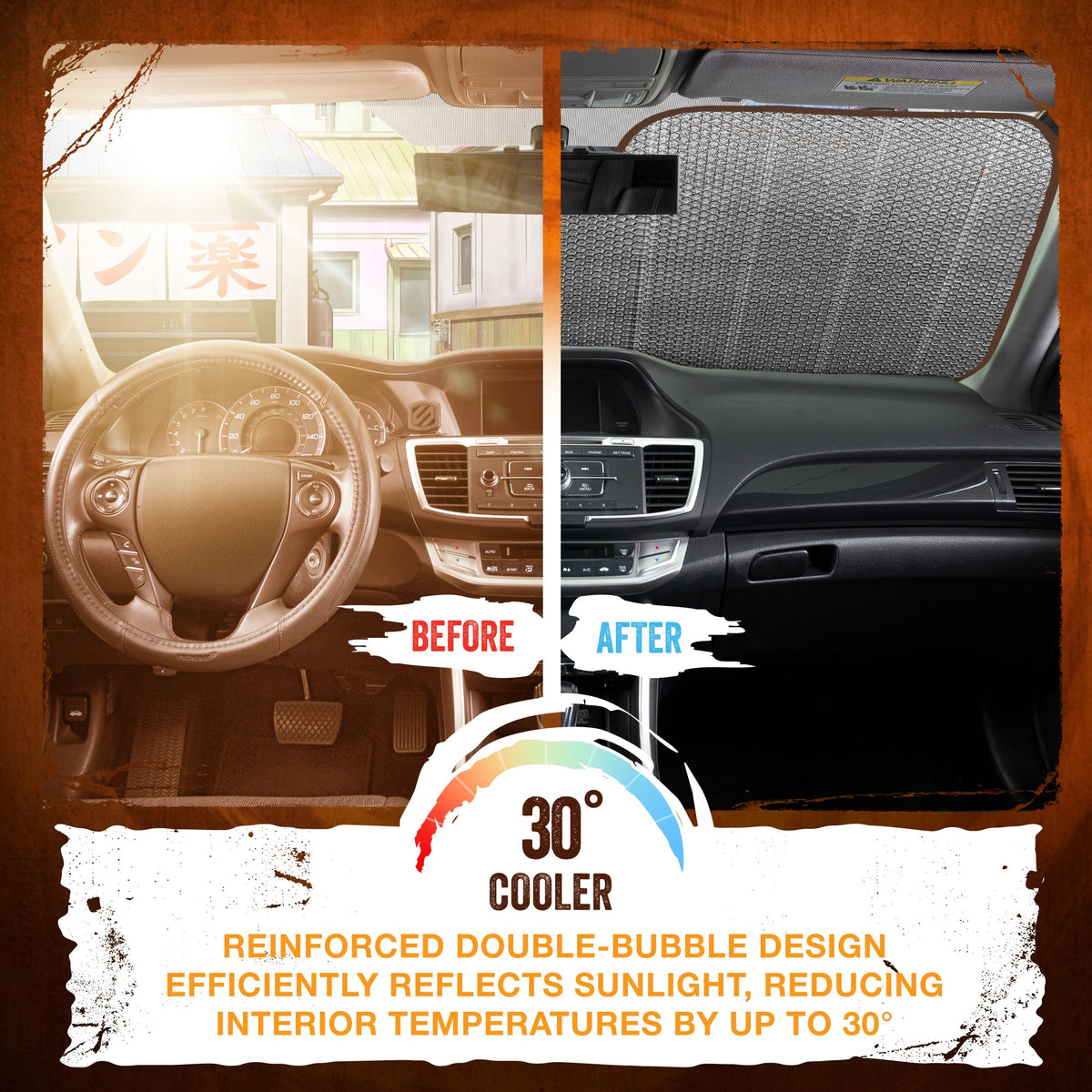 Naruto Shippuden Officially Licensed Windshield Sun Shade - Car Sun Shade Fits Most Autos, Trucks, SUV, & Van - Akatsuki Naruto Merch & Anime Accessories for Cars - Sunshade Car Windshield - 57" x 27"