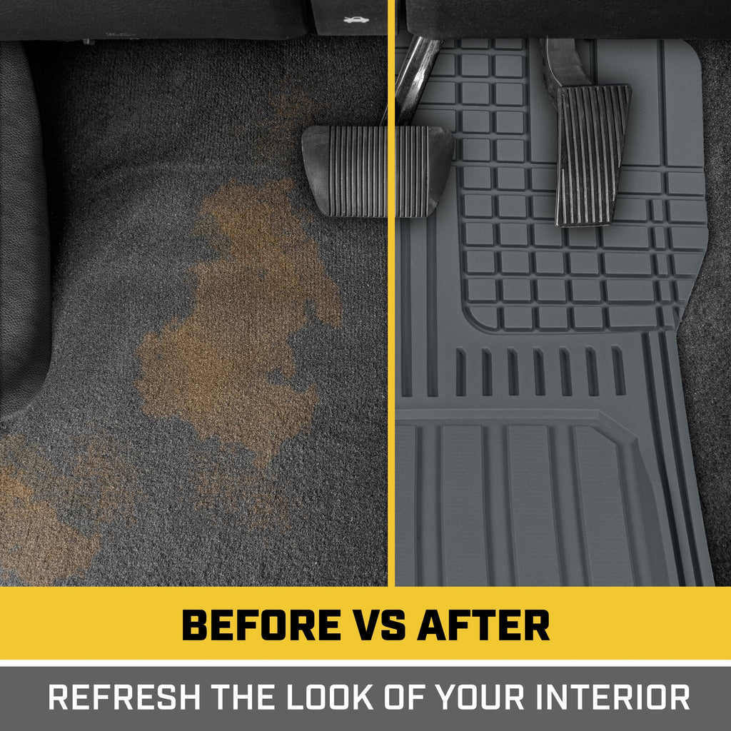 CAT 3-Piece ToughLiner Front Floor Mats and Rear Floor Mats - Heavy Duty, All Weather, Trim to Fit