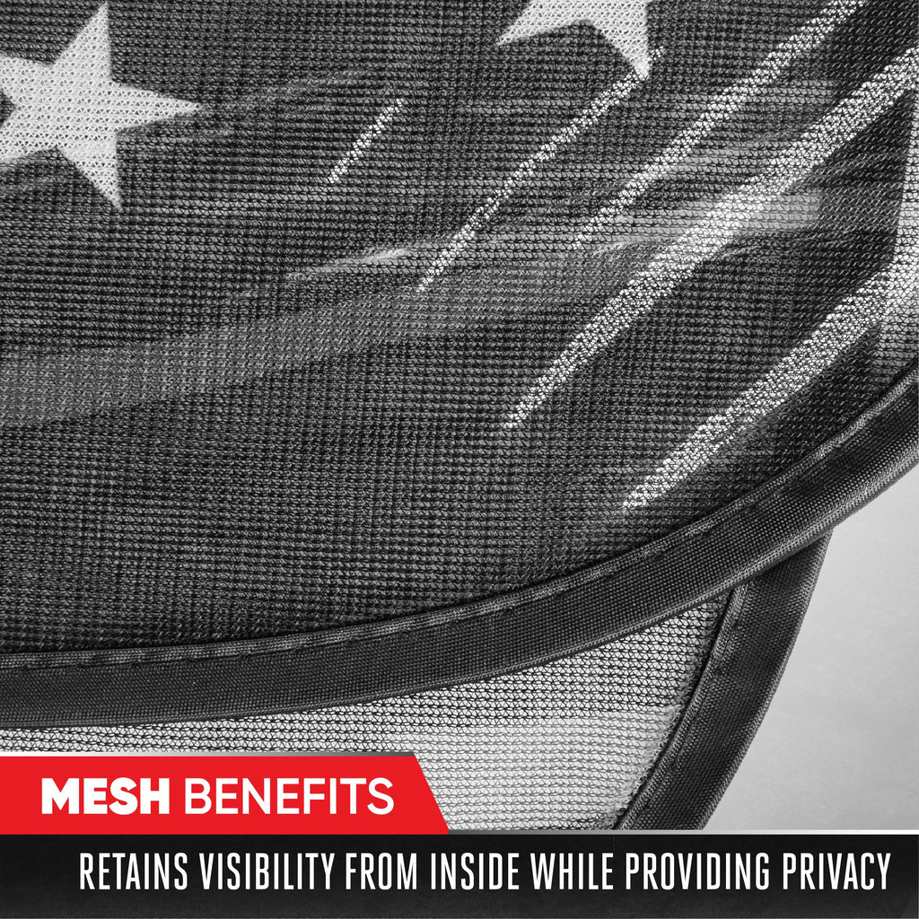MotorTrend 2-Pack EasyCling American Vintage Black US Flag Window Sunshades (18" x 14")